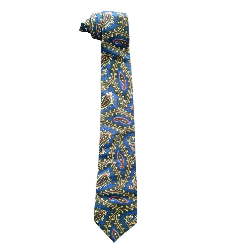 VTG Michelsons of London Blue Paisley Multicolour Men’s Silk Tie 58” England